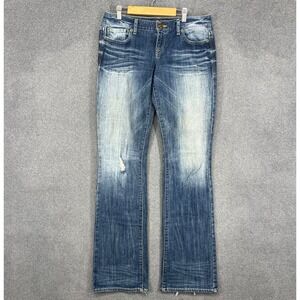 Express Stella Low Rise Bootcut Jeans Medium Wash Distressed Blue Size 12